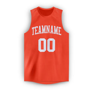 Custom Orange White Round Neck Basketball Jersey - Fcustom