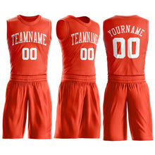Load image into Gallery viewer, Custom Orange White Round Neck Suit Basketball Jersey - Fcustom
