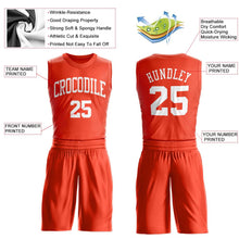Load image into Gallery viewer, Custom Orange White Round Neck Suit Basketball Jersey - Fcustom

