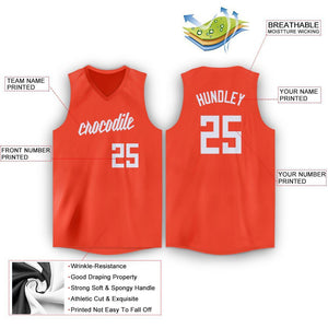 Custom Orange White V-Neck Basketball Jersey - Fcustom