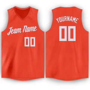 Custom Orange White V-Neck Basketball Jersey - Fcustom