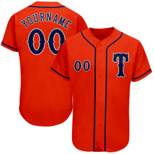 Load image into Gallery viewer, Custom Orange Navy-Gray Authentic Baseball Jersey
