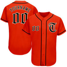 Load image into Gallery viewer, Custom Orange Black-Cream Authentic Baseball Jersey
