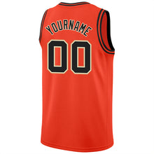 Load image into Gallery viewer, Custom Orange Black-Cream Round Neck Rib-Knit Basketball Jersey
