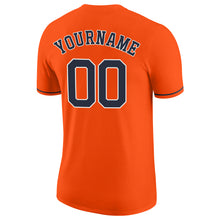 Load image into Gallery viewer, Custom Orange Navy-White Performance T-Shirt
