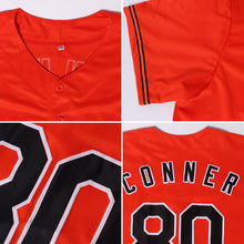 Load image into Gallery viewer, Custom Orange White-Purple Authentic Baseball Jersey
