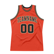 Load image into Gallery viewer, Custom Orange Black-Old Gold Authentic Throwback Basketball Jersey
