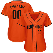 Load image into Gallery viewer, Custom Orange Black Authentic Baseball Jersey
