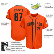 Load image into Gallery viewer, Custom Orange Black Authentic Baseball Jersey
