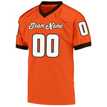 Load image into Gallery viewer, Custom Orange White-Brown Mesh Authentic Throwback Football Jersey
