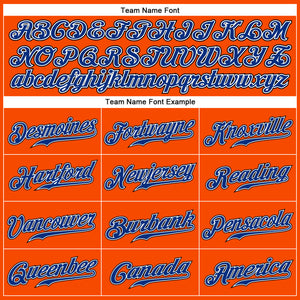 Custom Orange Black Pinstripe Royal-Black Authentic Baseball Jersey