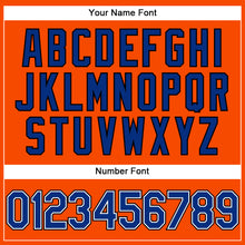 Load image into Gallery viewer, Custom Orange Black Pinstripe Royal-Black Authentic Baseball Jersey

