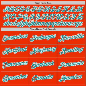 Custom Orange Teal-White Authentic Baseball Jersey