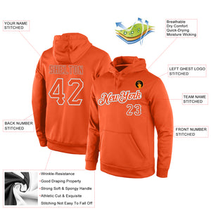 Custom Stitched Orange Orange-Gray Sports Pullover Sweatshirt Hoodie