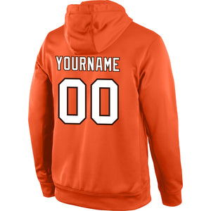 Custom Stitched Orange White-Brown Sports Pullover Sweatshirt Hoodie