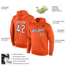 Load image into Gallery viewer, Custom Stitched Orange White-Navy Sports Pullover Sweatshirt Hoodie
