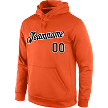 Load image into Gallery viewer, Custom Stitched Orange Black-White Sports Pullover Sweatshirt Hoodie
