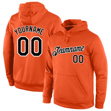 Load image into Gallery viewer, Custom Stitched Orange Black-White Sports Pullover Sweatshirt Hoodie
