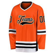 Load image into Gallery viewer, Custom Orange Black-Old Gold Hockey Jersey
