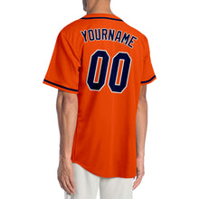 Load image into Gallery viewer, Custom Orange Navy-White Authentic Baseball Jersey
