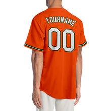 Load image into Gallery viewer, Custom Orange White-Green Authentic Baseball Jersey
