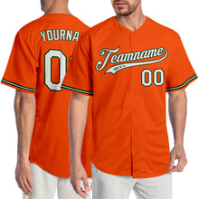 Load image into Gallery viewer, Custom Orange White-Green Authentic Baseball Jersey
