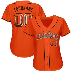 Custom Orange Brown-White Authentic Drift Fashion Baseball Jersey