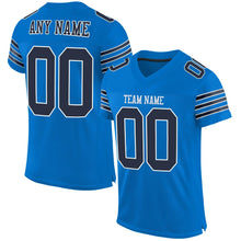 Load image into Gallery viewer, Custom Panther Blue Navy-White Mesh Authentic Football Jersey
