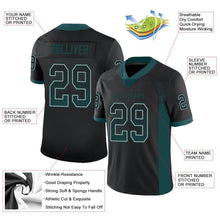 Load image into Gallery viewer, Custom Black Midnight Green-Gray Mesh Drift Fashion Football Jersey
