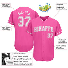 Load image into Gallery viewer, Custom Pink White Authentic Baseball Jersey
