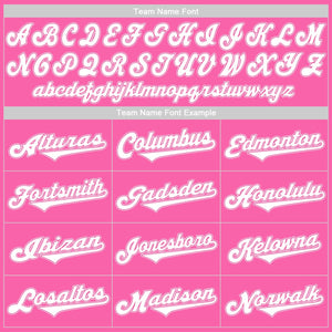 Custom Pink White Authentic Baseball Jersey