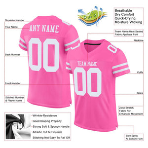 Custom Pink White Mesh Authentic Football Jersey - Fcustom