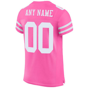 Custom Pink White Mesh Authentic Football Jersey - Fcustom