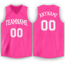 Load image into Gallery viewer, Custom Pink White V-Neck Basketball Jersey - Fcustom
