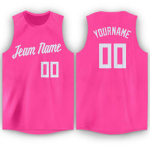 Load image into Gallery viewer, Custom Pink White Round Neck Basketball Jersey - Fcustom
