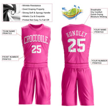 Load image into Gallery viewer, Custom Pink White Round Neck Suit Basketball Jersey - Fcustom
