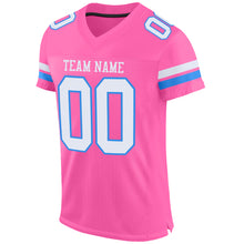 Load image into Gallery viewer, Custom Pink White-Powder Blue Mesh Authentic Football Jersey
