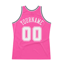 Load image into Gallery viewer, Custom Pink White-Black Authentic Throwback Basketball Jersey
