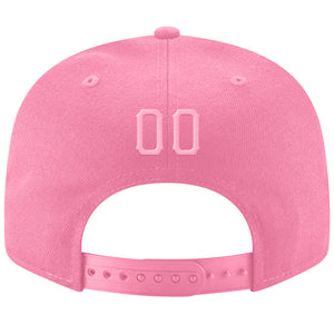 Custom Pink Pink-White Stitched Adjustable Snapback Hat