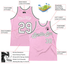 Load image into Gallery viewer, Custom Light Pink White-Black Authentic Throwback Basketball Jersey
