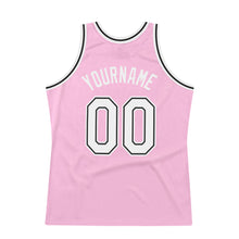 Load image into Gallery viewer, Custom Light Pink White-Black Authentic Throwback Basketball Jersey
