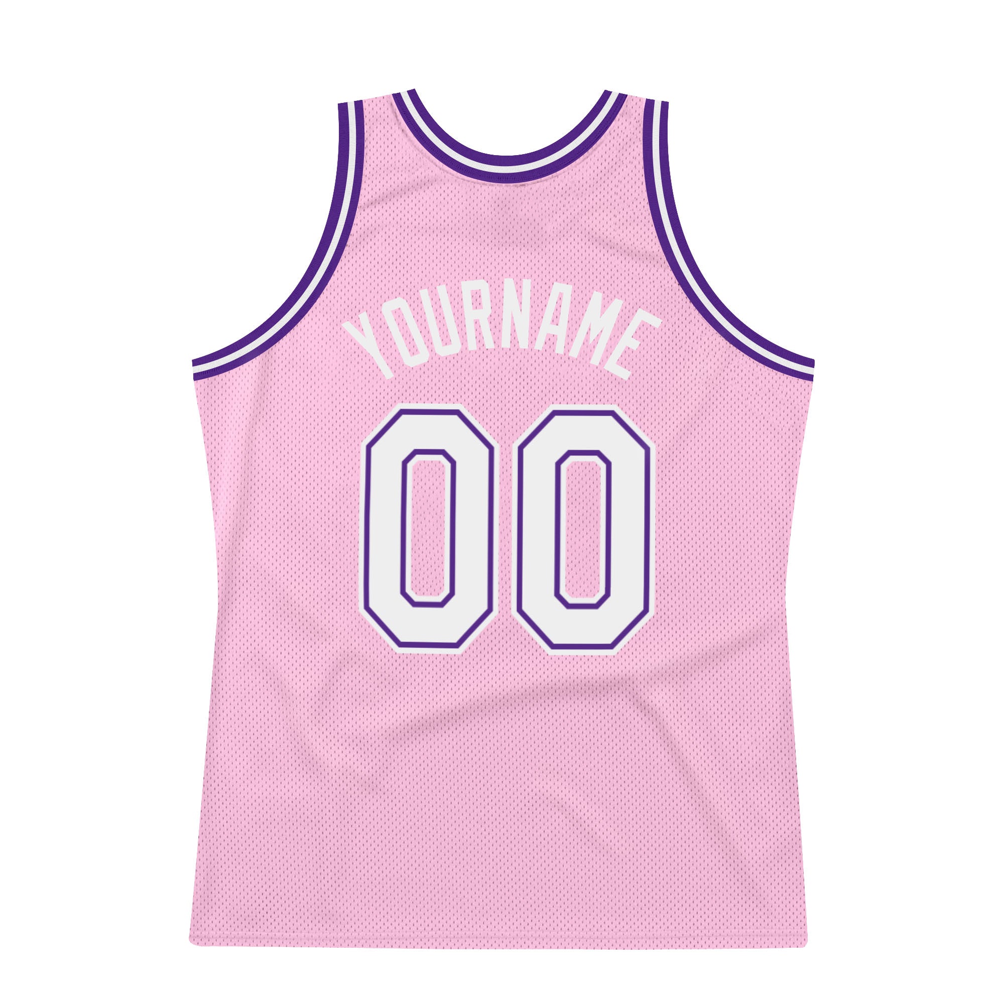 Custom Pink White V-Neck Basketball Jersey