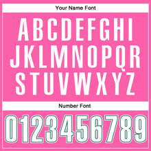 Load image into Gallery viewer, Custom Pink White Pinstripe White-Kelly Green Authentic  Basketball Jersey
