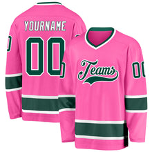 Load image into Gallery viewer, Custom Pink Green-White Hockey Jersey
