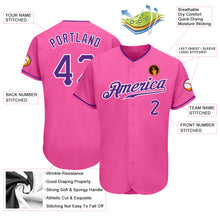 Load image into Gallery viewer, Custom Pink Purple-White Authentic Baseball Jersey
