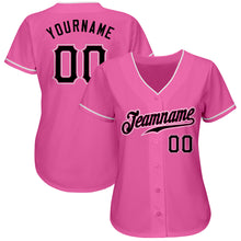 Load image into Gallery viewer, Custom Pink Black-White Authentic Baseball Jersey
