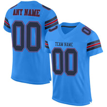 Load image into Gallery viewer, Custom Powder Blue Navy-Red Mesh Authentic Football Jersey - Fcustom
