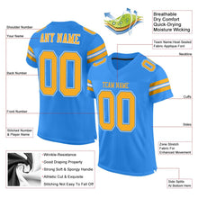 Load image into Gallery viewer, Custom Powder Blue Gold-White Mesh Authentic Football Jersey - Fcustom
