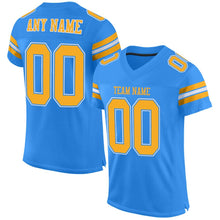 Load image into Gallery viewer, Custom Powder Blue Gold-White Mesh Authentic Football Jersey - Fcustom
