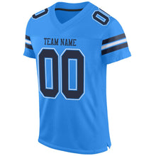 Load image into Gallery viewer, Custom Powder Blue Navy-White Mesh Authentic Football Jersey - Fcustom
